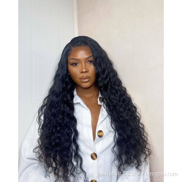 Water wave hair wigs 13*4 hair frontal transparent lace Hd lace good quality hair